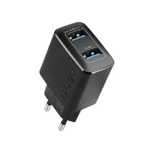 Cargador De Pared Promate 12w 2 Usb 2.4a Biplug Diginet  