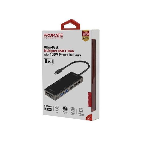 Hub Usb-c Hdmi Vga Usb Lan Aux Sd promate Primehub Diginet  