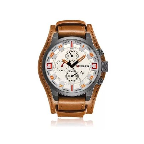 Reloj Grande Hombre Elegante Eco Cuero Casual Calendario 