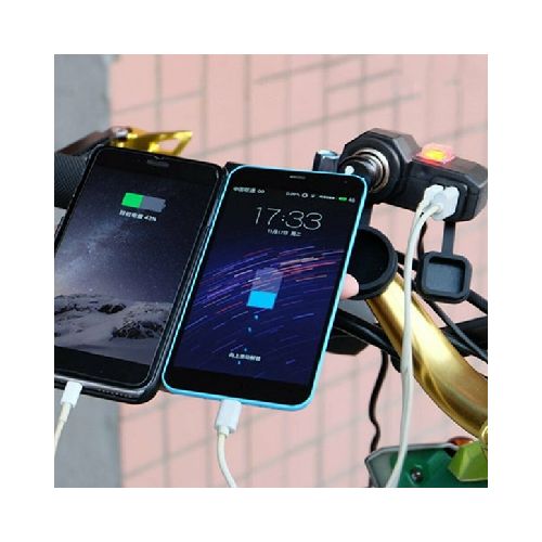 CARGADOR DE CELULAR PARA MOTO CON 2 PUERTO USB/ENCENDEDOR