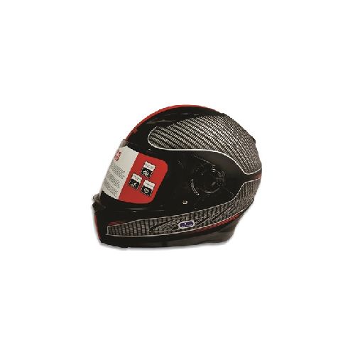 CASCO INTEGRAL PARA MOTO NEGRO MATE CON FRANJA ROJA