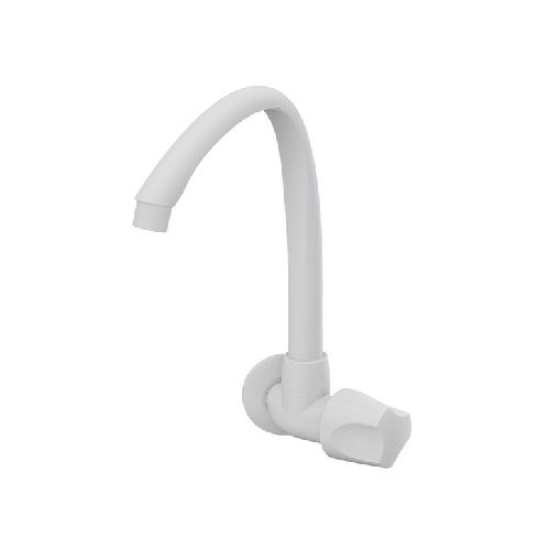 CANILLA COCINA BLANCA PLASTICA ALTA DE PARED 1/2-3/4