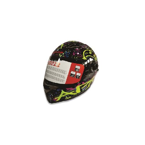 CASCO INTEGRAL PARA MOTO MULTI COLOR FLUORESENTE