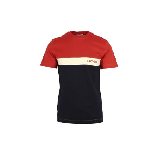 REMERA LACOSTE BASICA CIN KNITS - Black/White/Red