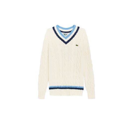 BUZO LACOSTE PULLS MAR - White/Blue