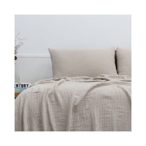 CUBRECAMA BAMBOO MUSLIN BEIGE 1 PLAZA