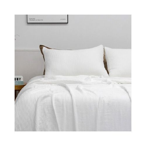 CUBRECAMA BAMBOO MUSLIN BLANCO 1 PLAZA