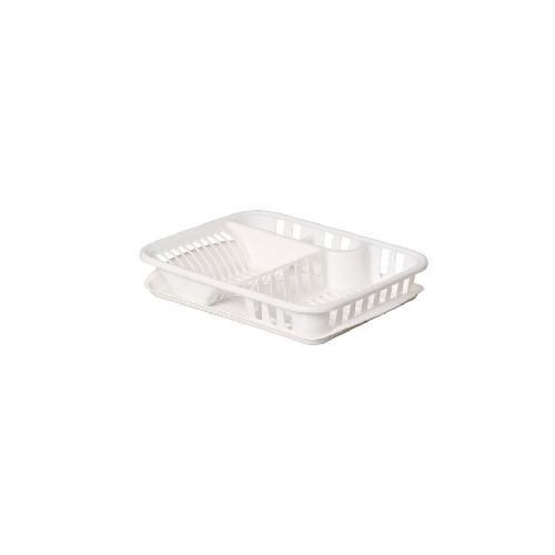 ESCURRIDOR DE PLATOS PLASTICO CON BANDEJA - BLANCO