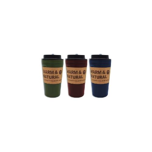 VASO CON TAPA 420 ML - MULTICOLOR