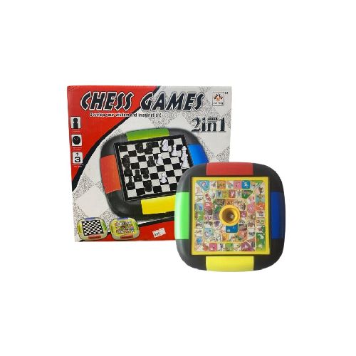 JUEGO DE MESA AJEDRES Y OCA - MULTICOLOR