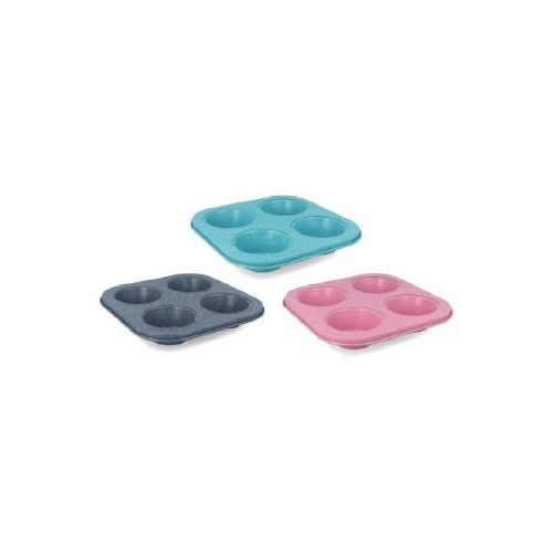 ASADERA 4 MOLDES MUFFINS 18,5X18,5CM - MULTICOLOR