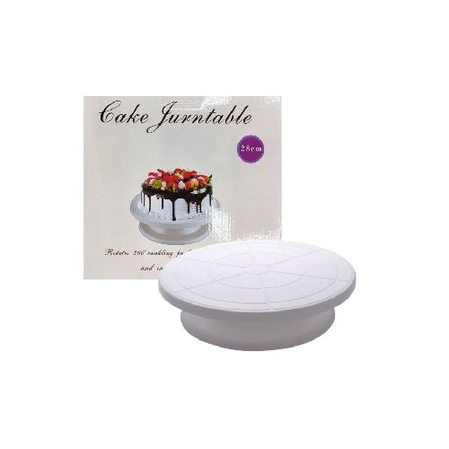 PLATO GIRATORIO PARA DECORAR TORTAS 28CM - BLANCO