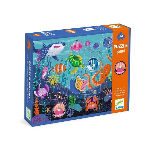 Puzzle Geant Bajo el mar 24 piezas + 8 formas Djeco