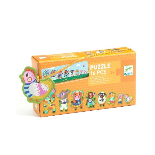 Puzzle Grandes y pequeños de la Granja 16 piezas Djeco