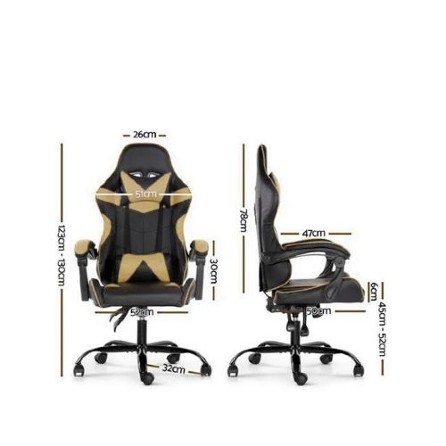 Silla Gamer Lumax ROM negro/dorado — Game Stop