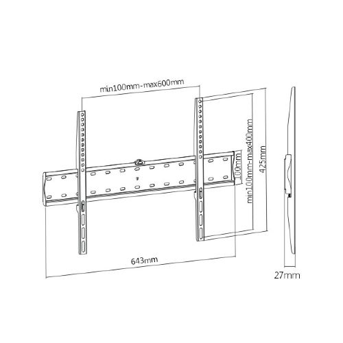 Soporte para TV lcd/led fijo con nivel hasta 70'' / 40kg — Game Stop