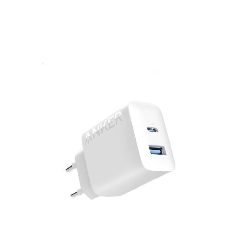 Cargador rápido Anker 312 Fast Charger (2 puertos, USB-A y USB-C, 20W)