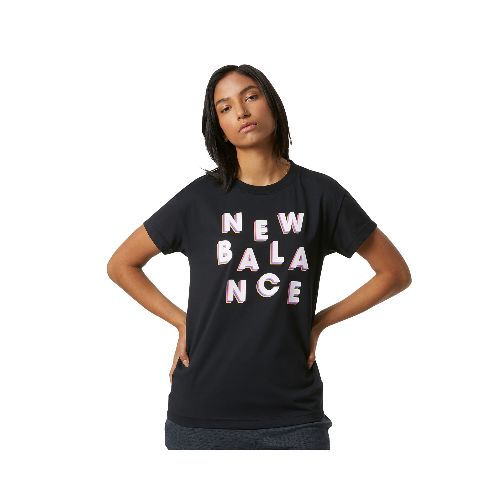 Remera New Balance de Dama RELENTLESS NOVELTY-WT11191BKW - BLACK