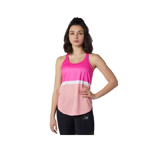 Musculosa New Balance de Dama - ACCELERATE - WT11223PKW - PINK/WHITE