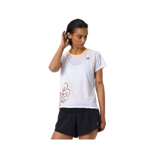 Remera New Balance de Dama - PRINTED FAST FLIGHT - WT21244WT - WHITE