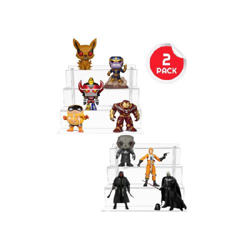 Exhibidores para Funko Pops y Figuras de acción - Grande (2 elevadores de acrílico) *No incluye Funkos* 3701492102452