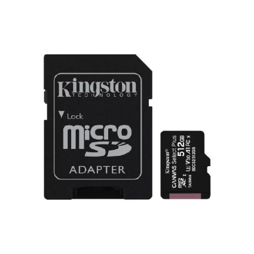 Tarjeta de memoria Micro SD 512 GB · Kingston Canvas 740617301328