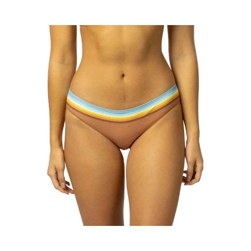 Bikini Rip Curl Sunrise Stripe Cheeky Hipster - Marron — La Isla / RACKS LTDA