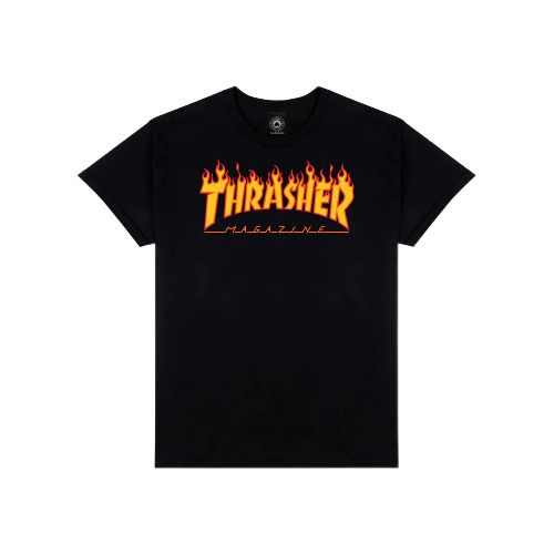 Remera Thrasher Men Flame - Negro — La Isla / RACKS LTDA