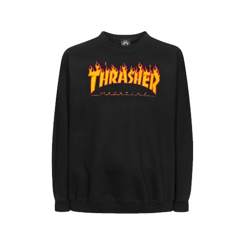 Buzo Thrasher Crewneck Men Flame Negro — La Isla / RACKS LTDA