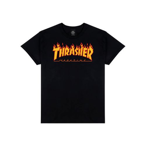 Remera Thrasher Flame Logo - Negro — La Isla / RACKS LTDA