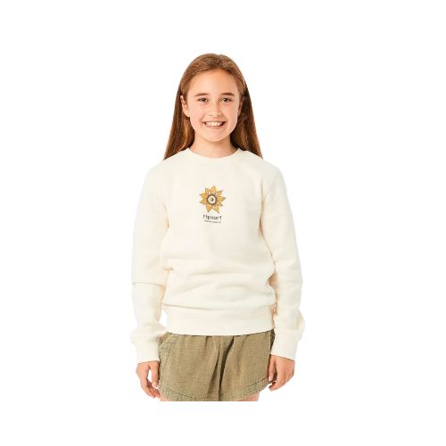 Buzo de niña Rip Curl Cosmic Floral Crew - Blanco — La Isla / RACKS LTDA