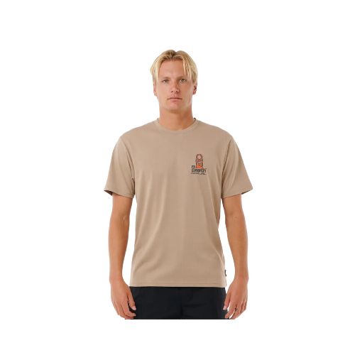 Remera Rip Curl Vaporcool Search Stack Tee - Beige — La Isla / RACKS LTDA