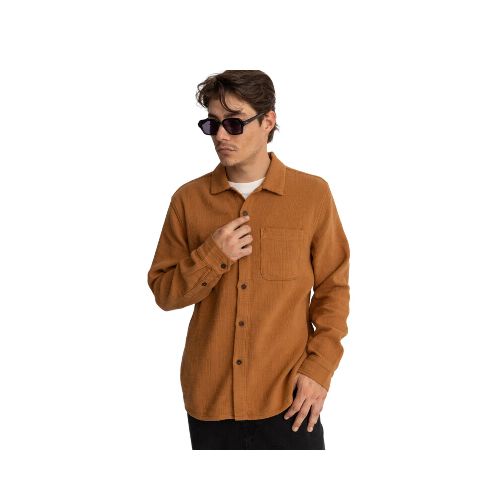 Camisa ML Rhythm Textured Linen Ls Shirt - Naranja — La Isla / RACKS LTDA