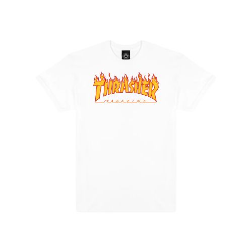 Remera Thrasher Flame Logo - Blanco — La Isla / RACKS LTDA