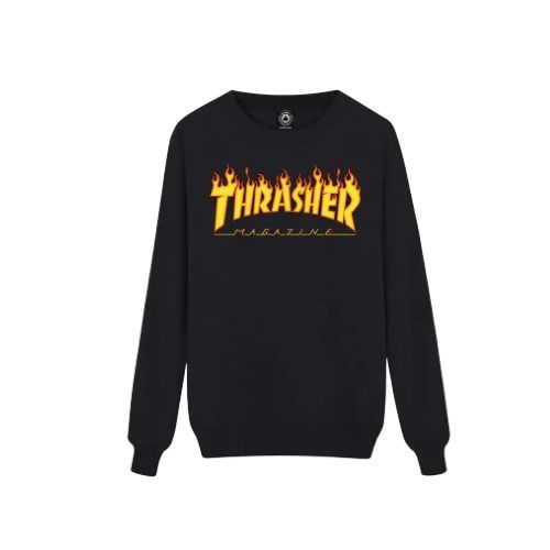 Buzo Thrasher Flame Logo - Negro — La Isla / RACKS LTDA