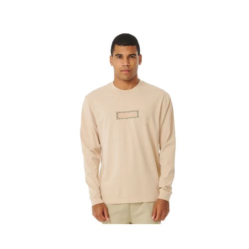 Remera ML Rip Curl Searchers Pathways Tee - Beige — La Isla / RACKS LTDA