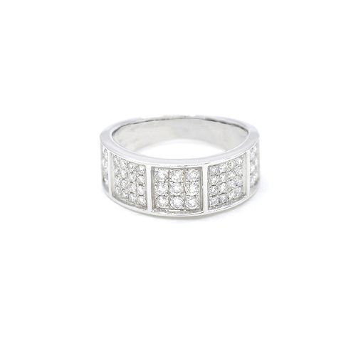 Anillo En Oro Blanco Y Brillantes — Facello Joyeros