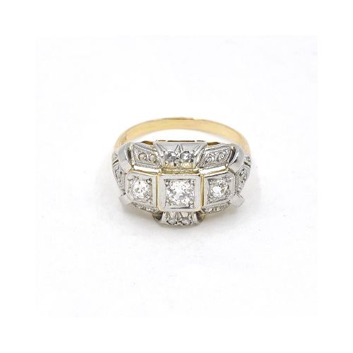 Anillo En Oro 18K Con Brillantes Y Diamantes — Facello Joyeros