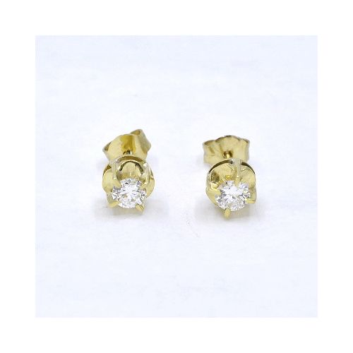 Caravanas En Oro 18K Con Brillante — Facello Joyeros