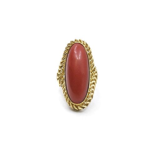 Anillo En Oro 18K Y Coral — Facello Joyeros