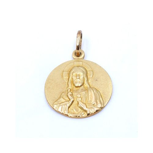 Medalla En Oro 18K Con Imagen sagrado corazón 20 mm — Facello Joyeros