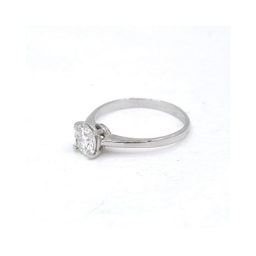 Anillo En Oro 18K Blanco Con Brillante — Facello Joyeros