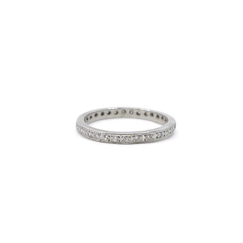 Anillo Sin Fin En Oro Blanco 18K Y Brillantes — Facello Joyeros