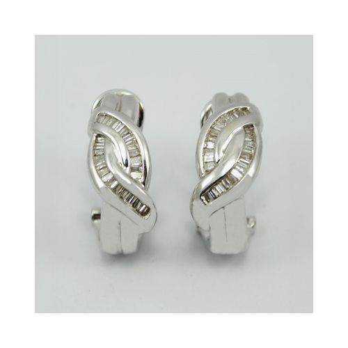 Caravanas Oro Blanco 18K Y Brillantes. C — Facello Joyeros