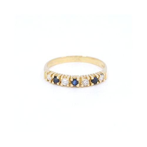 Anillo En Oro 18K, Brillantes Y Zafiros — Facello Joyeros