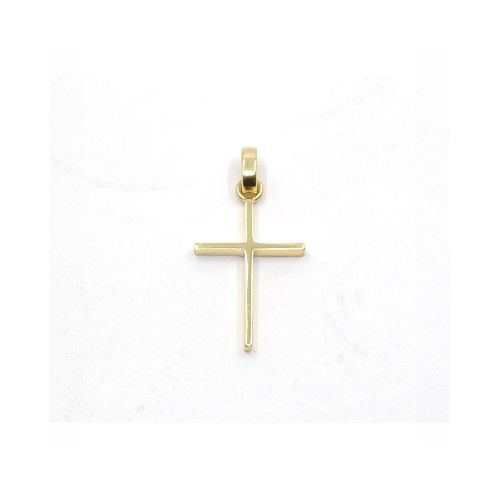 Cruz barra cuadrada En Oro 18k Amarillo 23 x 15 mm — Facello Joyeros