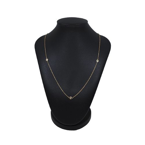 Collar En Oro 18K Con Detalle De 5 Brillantes — Facello Joyeros