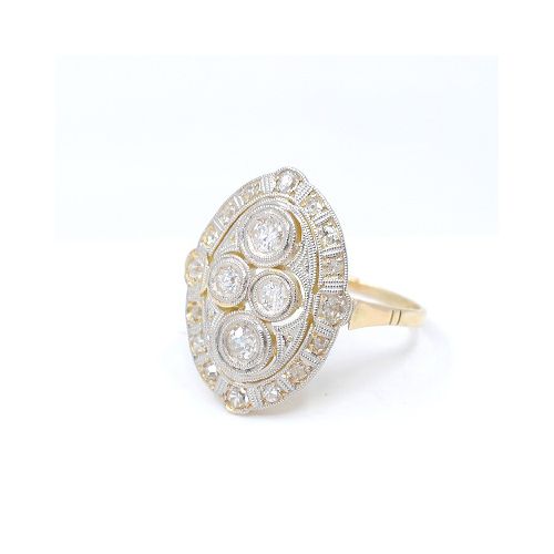 Anillo En Oro 18K, Brillantes Y Diamantes — Facello Joyeros