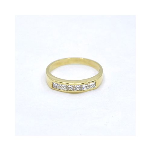 Anillo En Oro 18 Con Brillantes Corte Princesa — Facello Joyeros