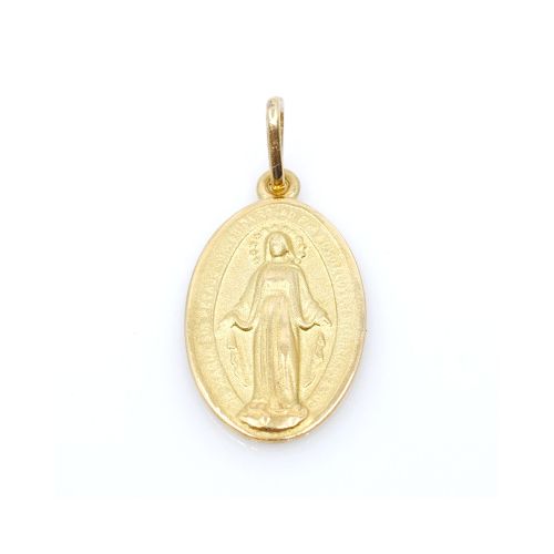 Medalla oro 18k virgen milagrosa. Medidas 2.4 x 1.5 cm — Facello Joyeros